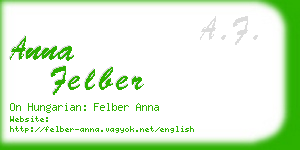 anna felber business card